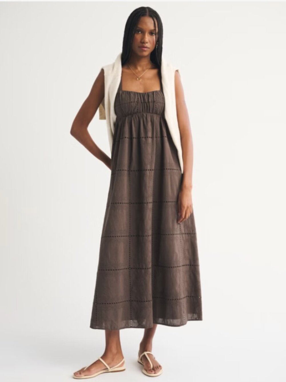 Abercrombie & Fitch Embroidered Maxi Dress